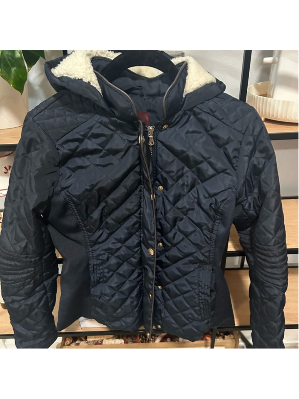 Women's Quilted Navy Jacket size S